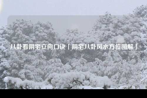 八卦看阴宅立向口诀「阴宅八卦风水方位图解」