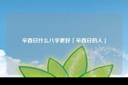 辛酉日什么八字更好「辛酉日的人」