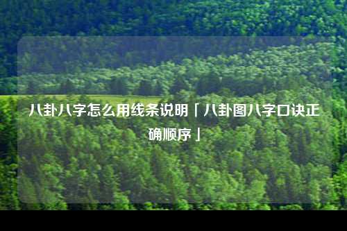 八卦八字怎么用线条说明「八卦图八字口诀正确顺序」